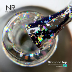 NR DIAMOND TOP №8 с голографическими хлопьями (15 мл)