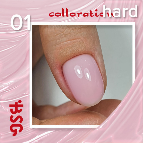BSG Цветная жесткая база Colloration Hard №01 - Прозрачно-розовый оттенок (20 мл)(Артикул: CHard01)