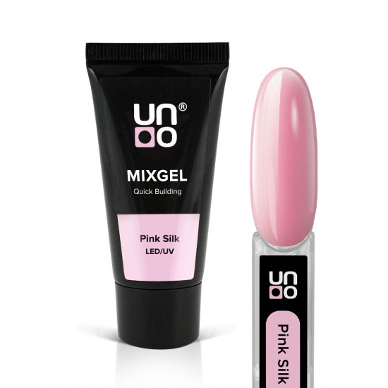 UNO, Полиакриловый гель UNO MIXGEL Pink Silk, камуфлирующий, 30 г